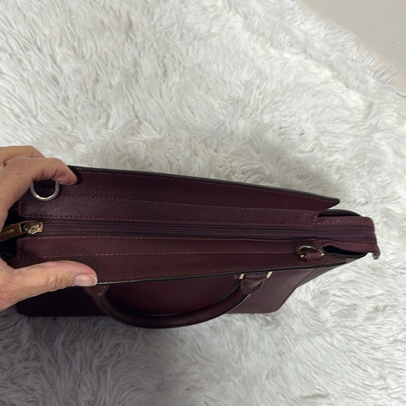 Michael Kors Selma Medium Saffiano Leather Satchel - Crossbody Bag color Merlot - Picture 11 of 13